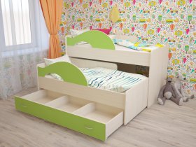 Кровать детская двухуровневая Радуга 80*160 в Тальменке - talmenka.mebel-nsk.ru | фото