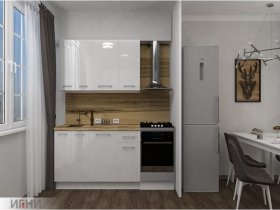 Кухонный гарнитур МДФ Выгодно и точка 1,5 м (белый глянец) в Тальменке - talmenka.mebel-nsk.ru | фото