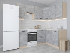 Модульная угловая кухня 1,4м*2,1м Лада (цемент) в Тальменке - talmenka.mebel-nsk.ru | фото