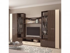 Стенка Гамма (дуб венге/дуб молочный) в Тальменке - talmenka.mebel-nsk.ru | фото