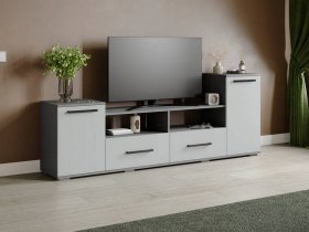 Тумба под ТВ Парус-2 (графит серый/серый камень) в Тальменке - talmenka.mebel-nsk.ru | фото